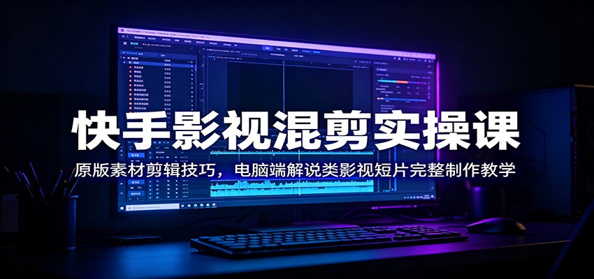 快手影视混剪实操课：原版素材剪辑技巧，电脑端解说类影视短片完整制作教学瀚萌资源网-网赚网-网赚项目网-虚拟资源网-国学资源网-易学资源网-本站有全网最新网赚项目-易学课程资源-中医课程资源的在线下载网站！瀚萌资源网
