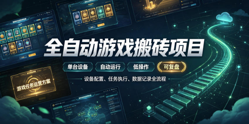 实现全自动游戏搬砖躺賺，每日稳定收益千元，近几年最稳，一台设备就能做！【揭秘】瀚萌资源网-网赚网-网赚项目网-虚拟资源网-国学资源网-易学资源网-本站有全网最新网赚项目-易学课程资源-中医课程资源的在线下载网站！瀚萌资源网