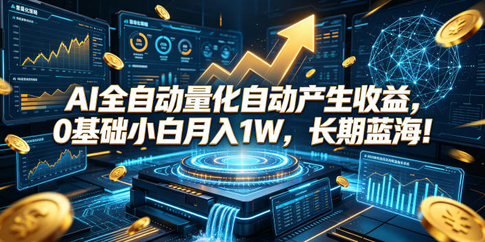 AI全自动量化自动产生收益，0基础小白月入1W，长期蓝海！【揭秘】瀚萌资源网-网赚网-网赚项目网-虚拟资源网-国学资源网-易学资源网-本站有全网最新网赚项目-易学课程资源-中医课程资源的在线下载网站！瀚萌资源网