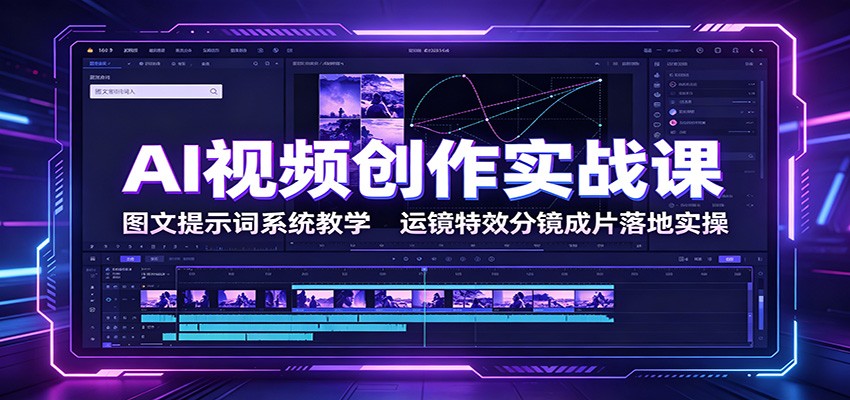 AI视频创作实战课：图文提示词系统教学，运镜特效分镜成片落地实操瀚萌资源网-网赚网-网赚项目网-虚拟资源网-国学资源网-易学资源网-本站有全网最新网赚项目-易学课程资源-中医课程资源的在线下载网站！瀚萌资源网
