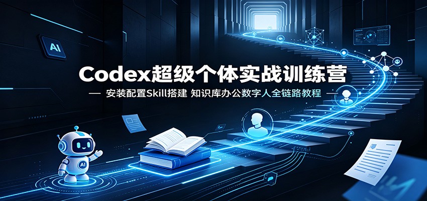 Codex超级个体实战训练营：安装配置Skill搭建，知识库办公数字人全链路教程瀚萌资源网-网赚网-网赚项目网-虚拟资源网-国学资源网-易学资源网-本站有全网最新网赚项目-易学课程资源-中医课程资源的在线下载网站！瀚萌资源网