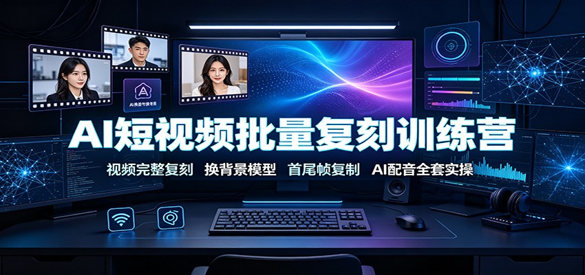 AI短视频批量复刻训练营：视频完整复刻，换背景模型、首尾帧复制、AI配音全套实操瀚萌资源网-网赚网-网赚项目网-虚拟资源网-国学资源网-易学资源网-本站有全网最新网赚项目-易学课程资源-中医课程资源的在线下载网站！瀚萌资源网