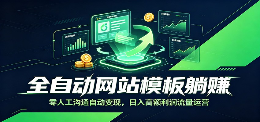 全自动网站模板躺赚：零人工沟通自动变现，日入高额利润流量运营瀚萌资源网-网赚网-网赚项目网-虚拟资源网-国学资源网-易学资源网-本站有全网最新网赚项目-易学课程资源-中医课程资源的在线下载网站！瀚萌资源网