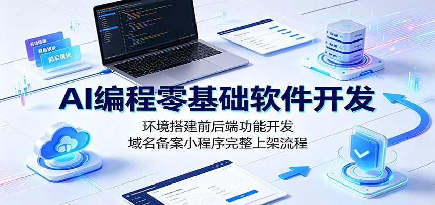 AI编程零基础软件开发：环境搭建前后端功能开发，域名备案小程序完整上架流程瀚萌资源网-网赚网-网赚项目网-虚拟资源网-国学资源网-易学资源网-本站有全网最新网赚项目-易学课程资源-中医课程资源的在线下载网站！瀚萌资源网