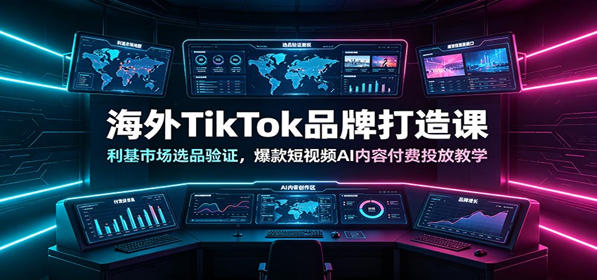 海外TikTok品牌打造课：利基市场选品验证，爆款短视频AI内容付费投放教学瀚萌资源网-网赚网-网赚项目网-虚拟资源网-国学资源网-易学资源网-本站有全网最新网赚项目-易学课程资源-中医课程资源的在线下载网站！瀚萌资源网