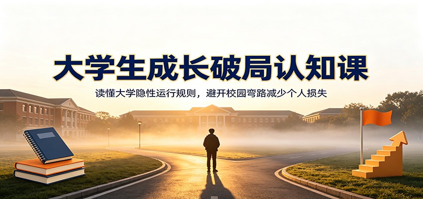 大学生成长破局认知课：读懂大学隐性运行规则，避开校园弯路减少个人损失瀚萌资源网-网赚网-网赚项目网-虚拟资源网-国学资源网-易学资源网-本站有全网最新网赚项目-易学课程资源-中医课程资源的在线下载网站！瀚萌资源网