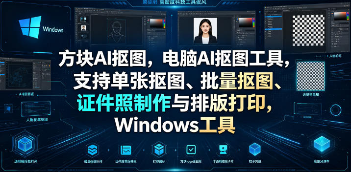 方块AI抠图，电脑AI抠图工具，支持单张抠图、批量抠图、证件照制作与排版打印，Windows工具瀚萌资源网-网赚网-网赚项目网-虚拟资源网-国学资源网-易学资源网-本站有全网最新网赚项目-易学课程资源-中医课程资源的在线下载网站！瀚萌资源网