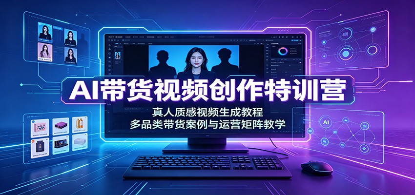 AI带货视频创作特训营：真人质感视频生成教程，多品类带货案例与运营矩阵教学瀚萌资源网-网赚网-网赚项目网-虚拟资源网-国学资源网-易学资源网-本站有全网最新网赚项目-易学课程资源-中医课程资源的在线下载网站！瀚萌资源网