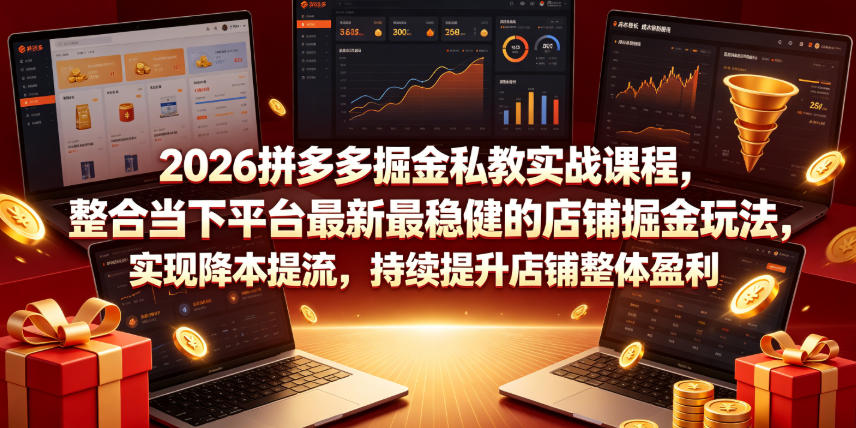 2026拼多多掘金私教实战课程，整合当下平台最新最稳健的店铺掘金玩法，实现降本提流，持续提升店铺整体盈利瀚萌资源网-网赚网-网赚项目网-虚拟资源网-国学资源网-易学资源网-本站有全网最新网赚项目-易学课程资源-中医课程资源的在线下载网站！瀚萌资源网