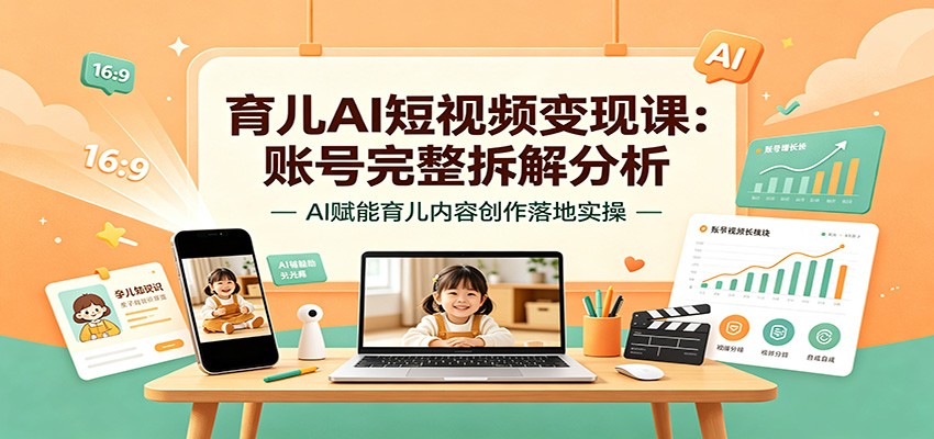 育儿AI短视频变现课：账号完整拆解分析，AI赋能育儿内容创作落地实操瀚萌资源网-网赚网-网赚项目网-虚拟资源网-国学资源网-易学资源网-本站有全网最新网赚项目-易学课程资源-中医课程资源的在线下载网站！瀚萌资源网
