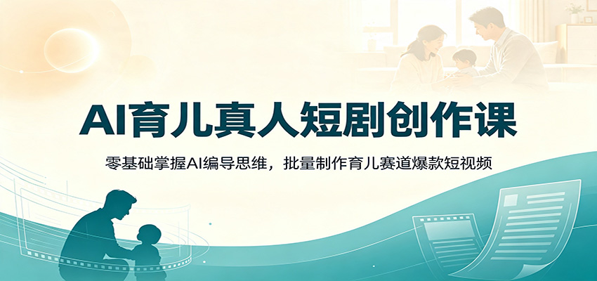 AI育儿真人短剧创作课：零基础掌握AI编导思维，批量制作育儿赛道爆款短视频瀚萌资源网-网赚网-网赚项目网-虚拟资源网-国学资源网-易学资源网-本站有全网最新网赚项目-易学课程资源-中医课程资源的在线下载网站！瀚萌资源网