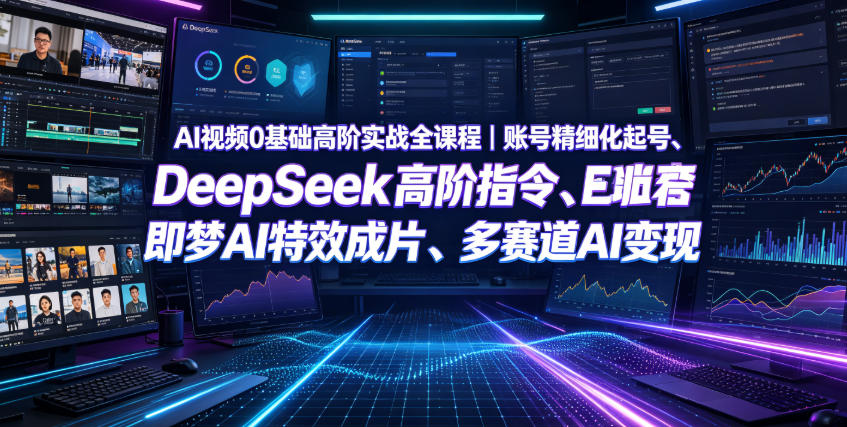 AI视频0基础高阶实战全课程｜账号精细化起号、DeepSeek高阶指令、即梦AI特效成片、多赛道AI短视频量产变现瀚萌资源网-网赚网-网赚项目网-虚拟资源网-国学资源网-易学资源网-本站有全网最新网赚项目-易学课程资源-中医课程资源的在线下载网站！瀚萌资源网