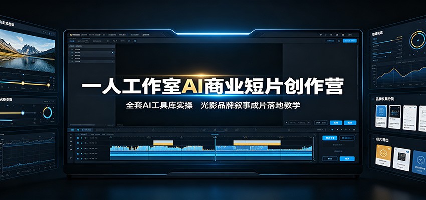 一人工作室AI商业短片创作营：全套AI工具库实操，光影品牌叙事成片落地教学瀚萌资源网-网赚网-网赚项目网-虚拟资源网-国学资源网-易学资源网-本站有全网最新网赚项目-易学课程资源-中医课程资源的在线下载网站！瀚萌资源网