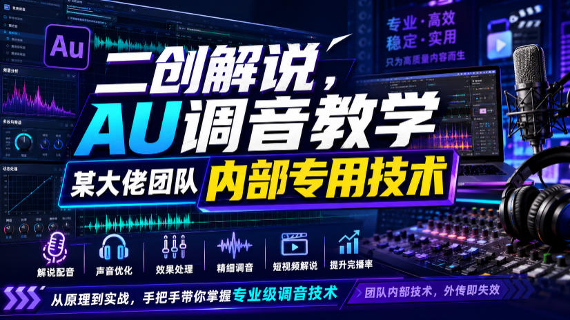 二创解说AU调音教学,某大佬团队内部专用技术瀚萌资源网-网赚网-网赚项目网-虚拟资源网-国学资源网-易学资源网-本站有全网最新网赚项目-易学课程资源-中医课程资源的在线下载网站!瀚萌资源网