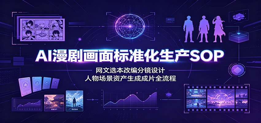AI漫剧画面标准化生产SOP：网文选本改编分镜设计，人物场景资产生成成片全流程瀚萌资源网-网赚网-网赚项目网-虚拟资源网-国学资源网-易学资源网-本站有全网最新网赚项目-易学课程资源-中医课程资源的在线下载网站！瀚萌资源网