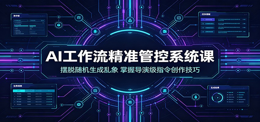 AI工作流精准管控系统课：摆脱随机生成乱象，掌握导演级指令创作技巧瀚萌资源网-网赚网-网赚项目网-虚拟资源网-国学资源网-易学资源网-本站有全网最新网赚项目-易学课程资源-中医课程资源的在线下载网站！瀚萌资源网