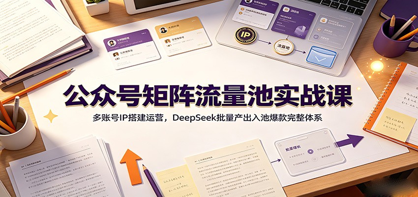 公众号矩阵流量池实战课：多账号IP搭建运营，DeepSeek批量产出入池爆款完整体系瀚萌资源网-网赚网-网赚项目网-虚拟资源网-国学资源网-易学资源网-本站有全网最新网赚项目-易学课程资源-中医课程资源的在线下载网站！瀚萌资源网