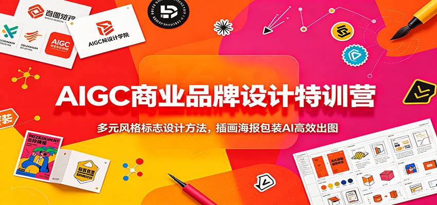 AIGC商业品牌设计特训营：多元风格标志设计方法，插画海报包装AI高效出图瀚萌资源网-网赚网-网赚项目网-虚拟资源网-国学资源网-易学资源网-本站有全网最新网赚项目-易学课程资源-中医课程资源的在线下载网站！瀚萌资源网