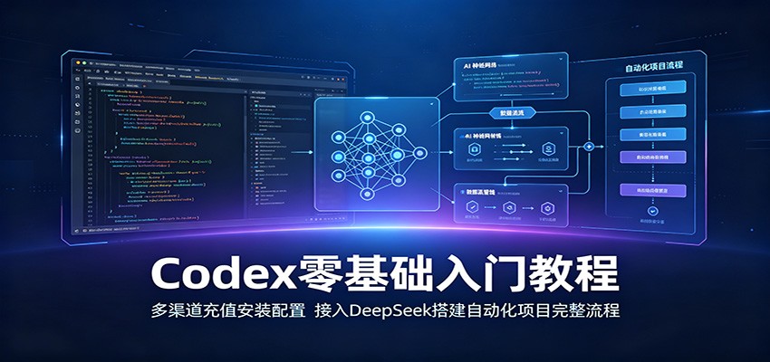 Codex零基础入门教程：多渠道充值安装配置，接入DeepSeek搭建自动化项目完整流程瀚萌资源网-网赚网-网赚项目网-虚拟资源网-国学资源网-易学资源网-本站有全网最新网赚项目-易学课程资源-中医课程资源的在线下载网站！瀚萌资源网