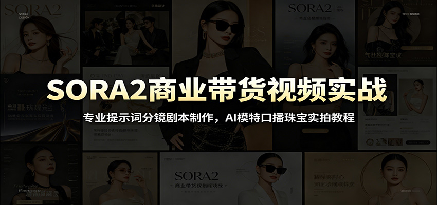 SORA2商业带货视频实战：专业提示词分镜剧本制作，AI模特口播珠宝实拍教程瀚萌资源网-网赚网-网赚项目网-虚拟资源网-国学资源网-易学资源网-本站有全网最新网赚项目-易学课程资源-中医课程资源的在线下载网站！瀚萌资源网