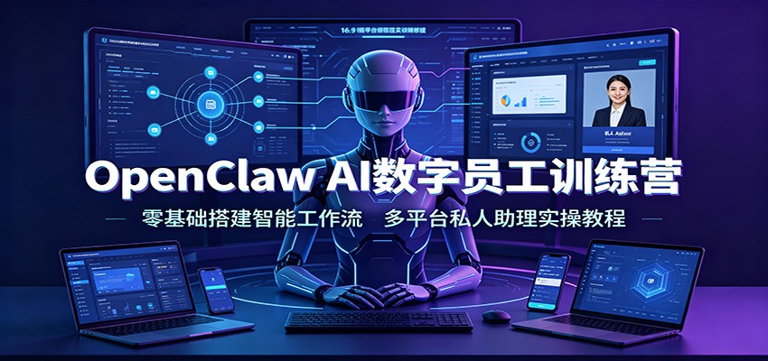 OpenClaw AI数字员工训练营：零基础搭建智能工作流，多平台私人助理实操教程瀚萌资源网-网赚网-网赚项目网-虚拟资源网-国学资源网-易学资源网-本站有全网最新网赚项目-易学课程资源-中医课程资源的在线下载网站！瀚萌资源网