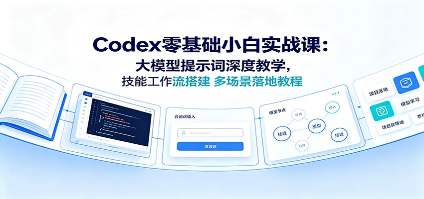 Codex零基础小白实战课：大模型提示词深度教学，技能工作流搭建多场景落地教程瀚萌资源网-网赚网-网赚项目网-虚拟资源网-国学资源网-易学资源网-本站有全网最新网赚项目-易学课程资源-中医课程资源的在线下载网站！瀚萌资源网