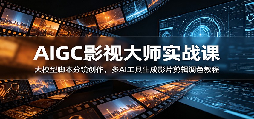 AIGC影视大师实战课：大模型脚本分镜创作，多AI工具生成影片剪辑调色教程瀚萌资源网-网赚网-网赚项目网-虚拟资源网-国学资源网-易学资源网-本站有全网最新网赚项目-易学课程资源-中医课程资源的在线下载网站！瀚萌资源网
