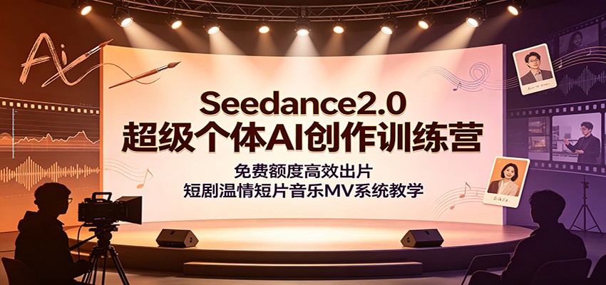 Seedance2.0超级个体AI创作训练营：免费额度高效出片，短剧温情短片音乐MV系统教学瀚萌资源网-网赚网-网赚项目网-虚拟资源网-国学资源网-易学资源网-本站有全网最新网赚项目-易学课程资源-中医课程资源的在线下载网站！瀚萌资源网