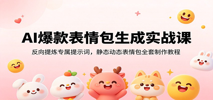 AI爆款表情包生成实战课：反向提炼专属提示词，静态动态表情包全套制作教程瀚萌资源网-网赚网-网赚项目网-虚拟资源网-国学资源网-易学资源网-本站有全网最新网赚项目-易学课程资源-中医课程资源的在线下载网站！瀚萌资源网
