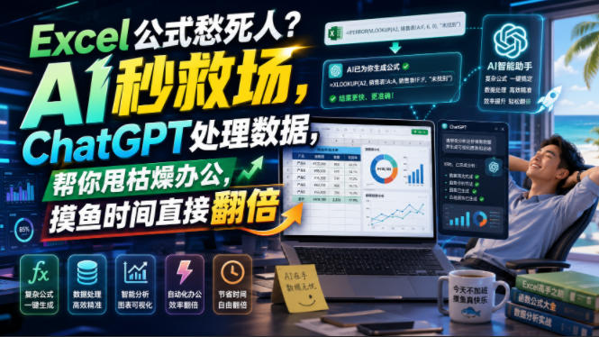 Excel公式愁死人？AI秒救场，ChatGPT处理数据，帮你甩枯燥办公，摸鱼时间直接翻倍【原创双语字幕】瀚萌资源网-网赚网-网赚项目网-虚拟资源网-国学资源网-易学资源网-本站有全网最新网赚项目-易学课程资源-中医课程资源的在线下载网站！瀚萌资源网