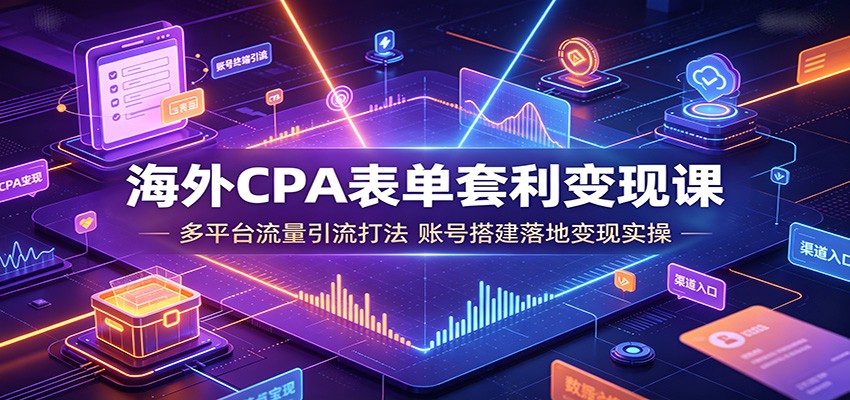 海外CPA表单套利变现课：多平台流量引流打法，账号搭建落地变现实操瀚萌资源网-网赚网-网赚项目网-虚拟资源网-国学资源网-易学资源网-本站有全网最新网赚项目-易学课程资源-中医课程资源的在线下载网站！瀚萌资源网