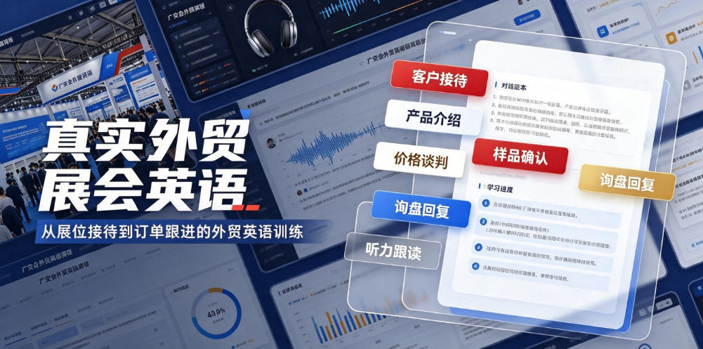 真实外贸展会英语，广交会外贸口语听力突击课程【音频】瀚萌资源网-网赚网-网赚项目网-虚拟资源网-国学资源网-易学资源网-本站有全网最新网赚项目-易学课程资源-中医课程资源的在线下载网站！瀚萌资源网