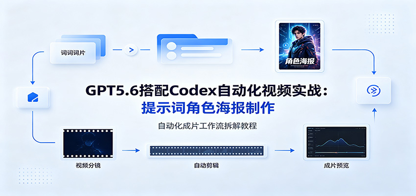 GPT5.6搭配Codex自动化视频实战：提示词角色海报制作，自动化成片工作流拆解教程瀚萌资源网-网赚网-网赚项目网-虚拟资源网-国学资源网-易学资源网-本站有全网最新网赚项目-易学课程资源-中医课程资源的在线下载网站！瀚萌资源网