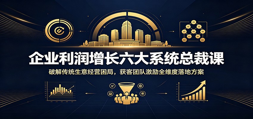 企业利润增长六大系统总裁课：破解传统生意经营困局，获客团队激励全维度落地方案瀚萌资源网-网赚网-网赚项目网-虚拟资源网-国学资源网-易学资源网-本站有全网最新网赚项目-易学课程资源-中医课程资源的在线下载网站！瀚萌资源网