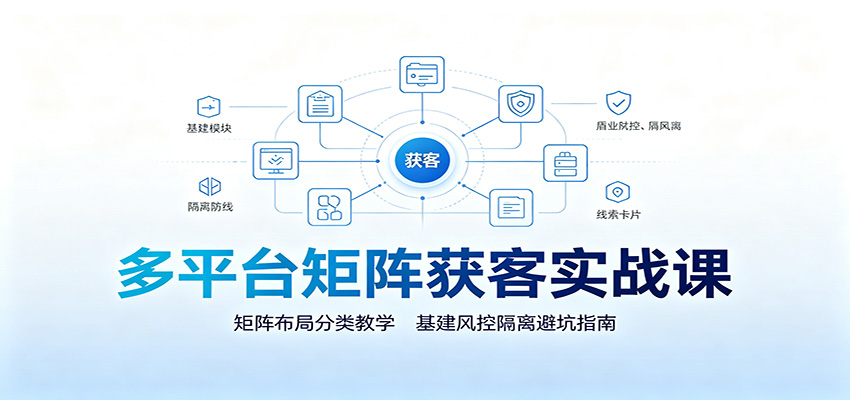 多平台矩阵获客实战课：矩阵布局分类教学，基建风控隔离避坑指南瀚萌资源网-网赚网-网赚项目网-虚拟资源网-国学资源网-易学资源网-本站有全网最新网赚项目-易学课程资源-中医课程资源的在线下载网站！瀚萌资源网
