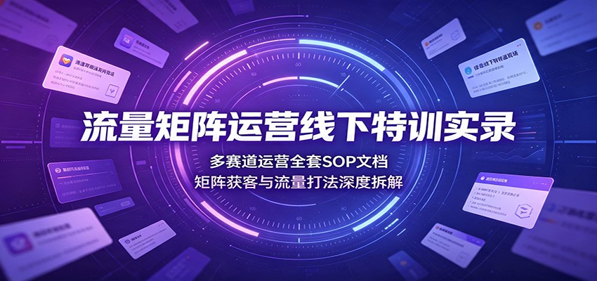 流量矩阵运营线下特训实录：多赛道运营全套SOP文档，矩阵获客与流量打法深度拆解瀚萌资源网-网赚网-网赚项目网-虚拟资源网-国学资源网-易学资源网-本站有全网最新网赚项目-易学课程资源-中医课程资源的在线下载网站！瀚萌资源网