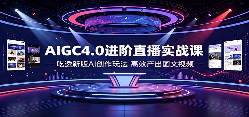 AIGC4.0进阶直播实战课：吃透新版AI创作玩法，高效产出图文视频瀚萌资源网-网赚网-网赚项目网-虚拟资源网-国学资源网-易学资源网-本站有全网最新网赚项目-易学课程资源-中医课程资源的在线下载网站！瀚萌资源网