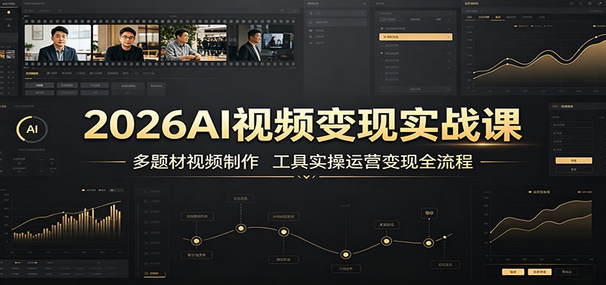 2026AI视频变现实战课：多题材视频制作，工具实操运营变现全流程瀚萌资源网-网赚网-网赚项目网-虚拟资源网-国学资源网-易学资源网-本站有全网最新网赚项目-易学课程资源-中医课程资源的在线下载网站！瀚萌资源网
