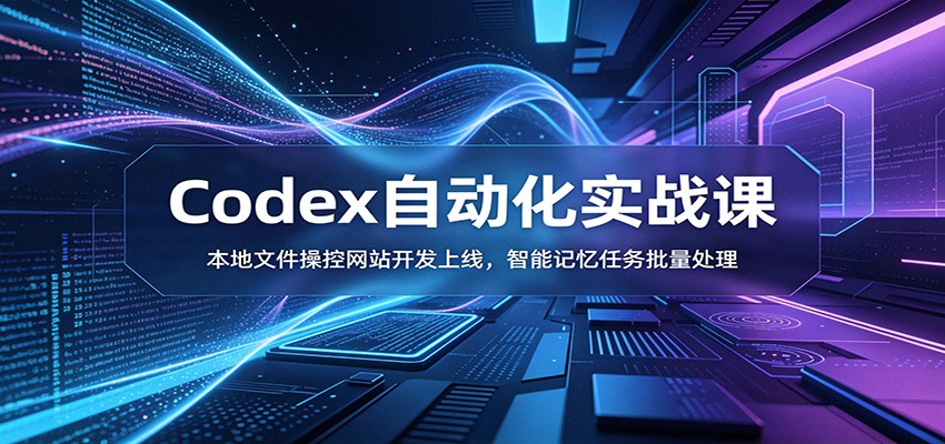 Codex自动化实战课：本地文件操控网站开发上线，智能记忆任务批量处理瀚萌资源网-网赚网-网赚项目网-虚拟资源网-国学资源网-易学资源网-本站有全网最新网赚项目-易学课程资源-中医课程资源的在线下载网站！瀚萌资源网