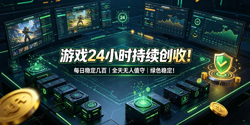 游戏24小时持续创收！每日稳定几百，全天无人值守，绿色稳定！【揭秘】瀚萌资源网-网赚网-网赚项目网-虚拟资源网-国学资源网-易学资源网-本站有全网最新网赚项目-易学课程资源-中医课程资源的在线下载网站！瀚萌资源网