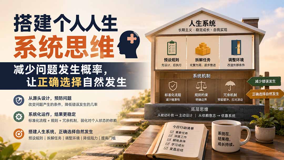 （19985期）付费文章：搭建个人人生系统思维：减少问题发生概率，让正确选择自然发生瀚萌资源网-网赚网-网赚项目网-虚拟资源网-国学资源网-易学资源网-本站有全网最新网赚项目-易学课程资源-中医课程资源的在线下载网站！瀚萌资源网