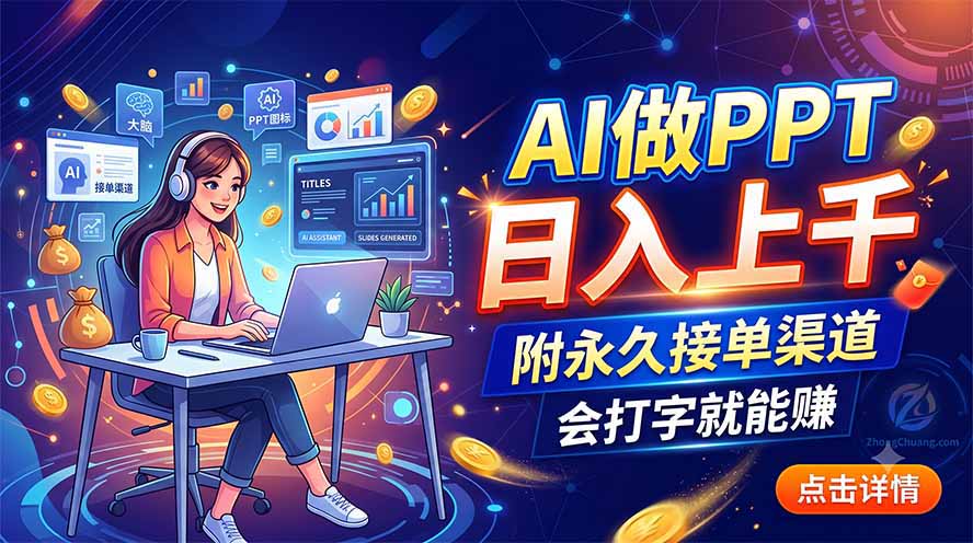 （19644期）AI做PPT日入上千，附永久接单渠道，会打字就能赚瀚萌资源网-网赚网-网赚项目网-虚拟资源网-国学资源网-易学资源网-本站有全网最新网赚项目-易学课程资源-中医课程资源的在线下载网站！瀚萌资源网