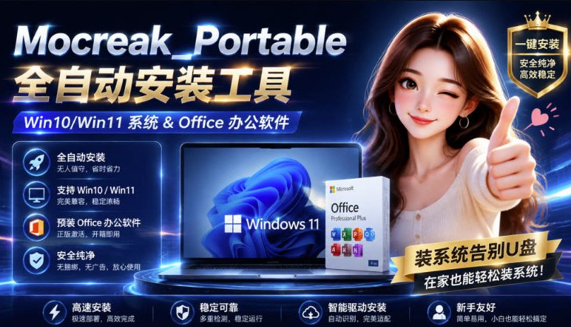 (19970期)Mocreak全自动安装office和win10、win11系统,告别U盘装系统,使用安全可靠瀚萌资源网-网赚网-网赚项目网-虚拟资源网-国学资源网-易学资源网-本站有全网最新网赚项目-易学课程资源-中医课程资源的在线下载网站!瀚萌资源网