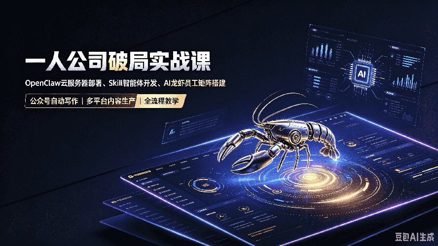 （19995期）一人公司破局实战课｜OpenClaw云服务器部署、Skill智能体开发、AI龙虾员工矩阵搭建，公众号自动写作与多平台内容...瀚萌资源网-网赚网-网赚项目网-虚拟资源网-国学资源网-易学资源网-本站有全网最新网赚项目-易学课程资源-中医课程资源的在线下载网站！瀚萌资源网