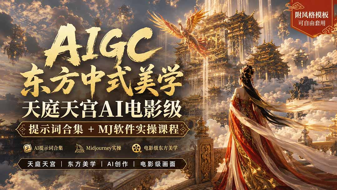 （19998期）AIGC东方中式美学天庭天宫AI电影级提示词合集+MJ软件实操课程瀚萌资源网-网赚网-网赚项目网-虚拟资源网-国学资源网-易学资源网-本站有全网最新网赚项目-易学课程资源-中医课程资源的在线下载网站！瀚萌资源网