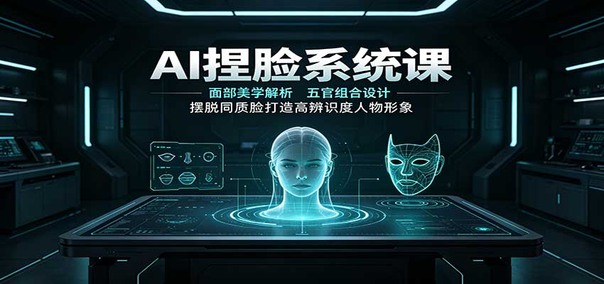 AI捏脸系统课：面部美学解析，五官组合设计，摆脱同质脸打造高辨识度人物形象瀚萌资源网-网赚网-网赚项目网-虚拟资源网-国学资源网-易学资源网-本站有全网最新网赚项目-易学课程资源-中医课程资源的在线下载网站！瀚萌资源网