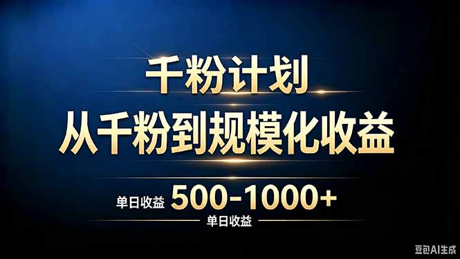 （20078期）抖音千粉账号计划，从千粉到规模化收益 500-1000+单日收益瀚萌资源网-网赚网-网赚项目网-虚拟资源网-国学资源网-易学资源网-本站有全网最新网赚项目-易学课程资源-中医课程资源的在线下载网站！瀚萌资源网