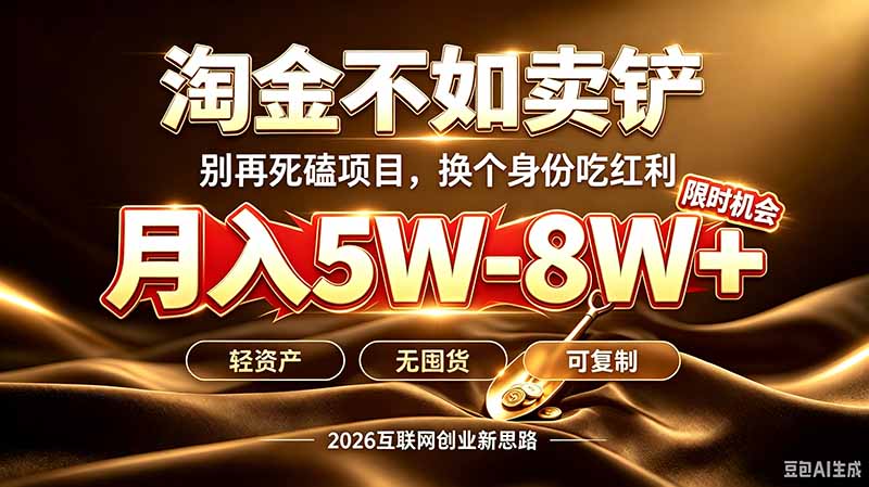 （20152期）别再傻乎乎埋头跑项目！互联网真正赚钱逻辑：做卖铲人，拒绝当韭菜，逆风翻盘月入5-8W+瀚萌资源网-网赚网-网赚项目网-虚拟资源网-国学资源网-易学资源网-本站有全网最新网赚项目-易学课程资源-中医课程资源的在线下载网站！瀚萌资源网