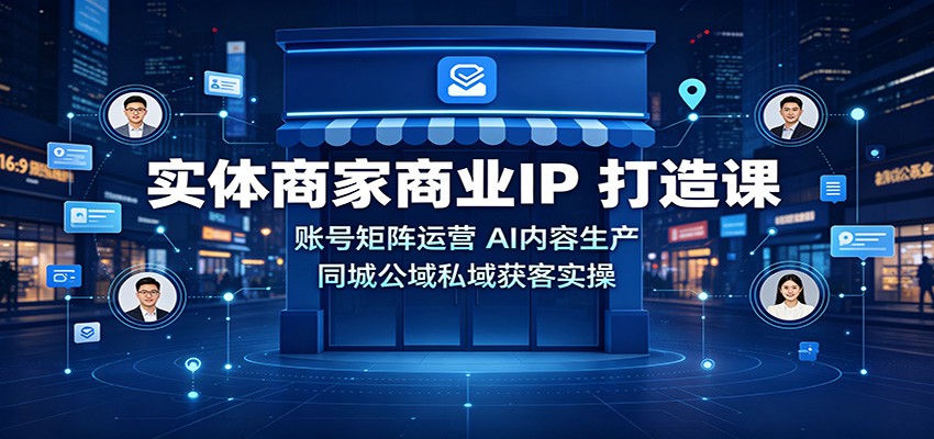 实体商家商业IP打造课：账号矩阵运营，AI内容生产，同城公域私域获客实操瀚萌资源网-网赚网-网赚项目网-虚拟资源网-国学资源网-易学资源网-本站有全网最新网赚项目-易学课程资源-中医课程资源的在线下载网站！瀚萌资源网