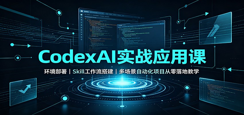 CodexAI实战应用课：环境部署Skill工作流搭建，多场景自动化项目从零落地教学瀚萌资源网-网赚网-网赚项目网-虚拟资源网-国学资源网-易学资源网-本站有全网最新网赚项目-易学课程资源-中医课程资源的在线下载网站！瀚萌资源网